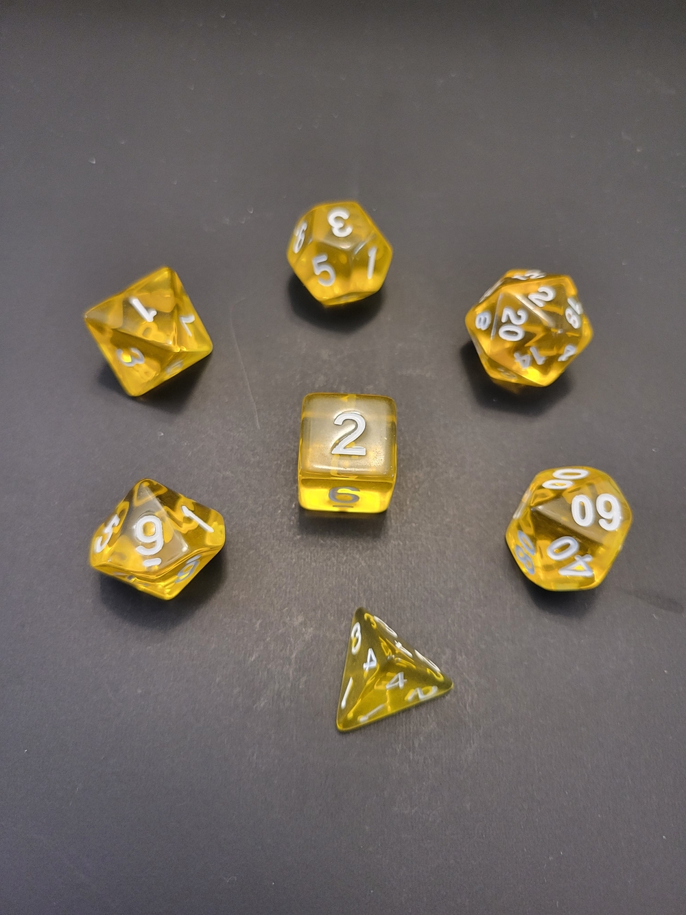 Yellow RPG Polyhedral Dice Set - Home Games